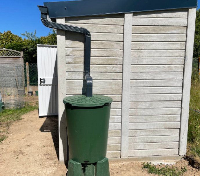 Abri de jardin en béton aspect bois 1 pente